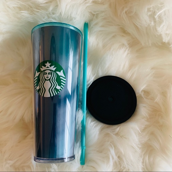Starbucks 2021 Limited Release Ombre Blue Iridescent Tumbler Cold Cup Venti 24oz - Picture 15 of 15